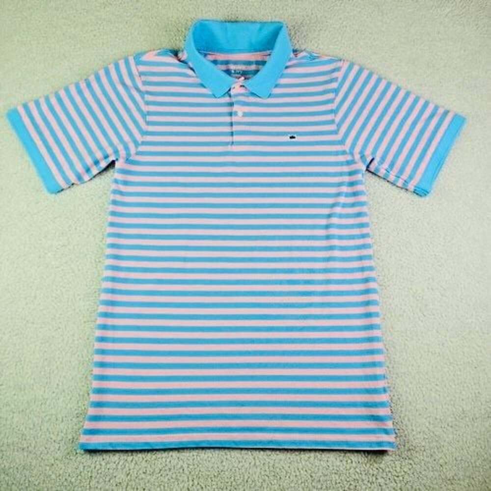 Crown & Ivy Kids Blue and Pink Striped Polo Shirt